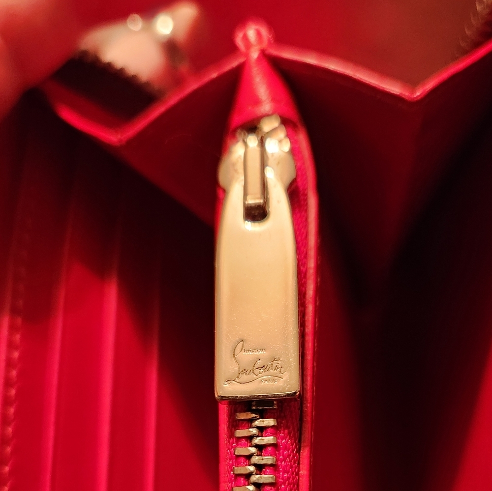 Christian Louboutin Pannetone purple gold metallic stud zip wallet - Picture 6 of 16